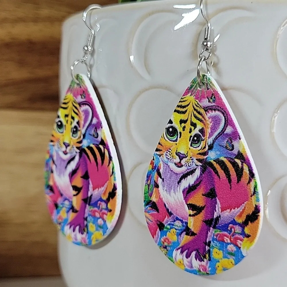 🔥LAST PAIR🔥 LISA FRANK 80s DROP EARRINGS - Picture 5 of 7